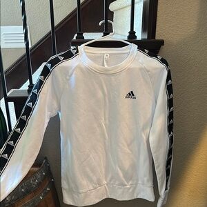 Adidas White and Black Logo Sweatshirt